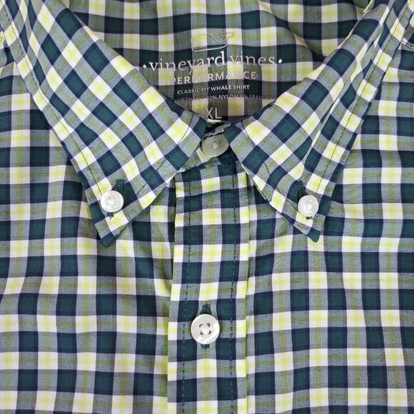 Vineyard Vines Performance Mens XL Classic Fit Whale Shirt Plaid Button Down - Picture 5 of 12